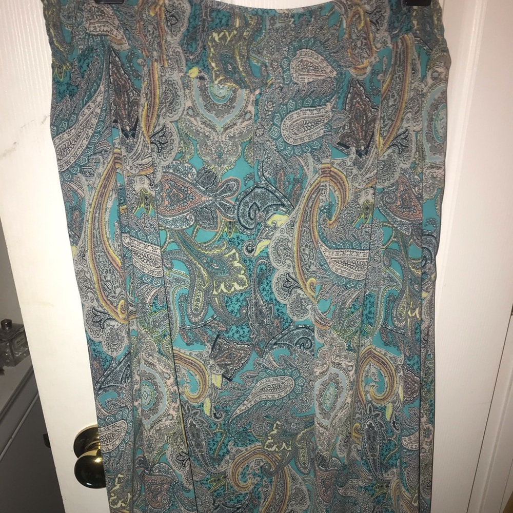 Aqua Paisley Print Maxi
